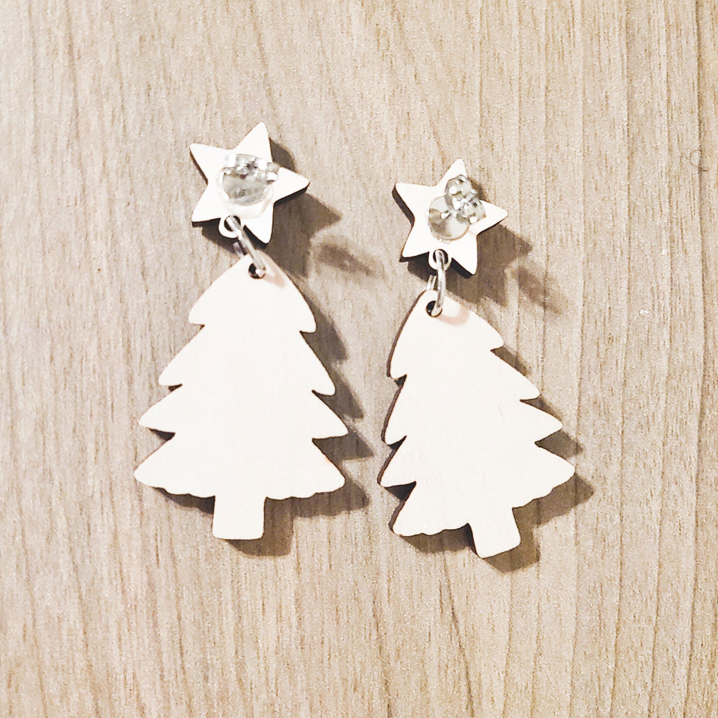 Winter-Patterned Tree Dangle Earrings