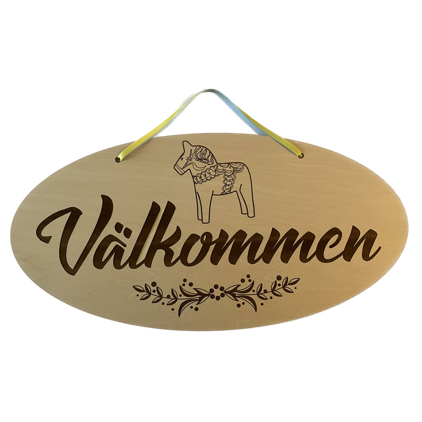 Wonderful Välkommen with Dala Horse (Welcome) Swedish