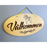 Wonderful Välkommen with Dala Horse (Welcome) Swedish