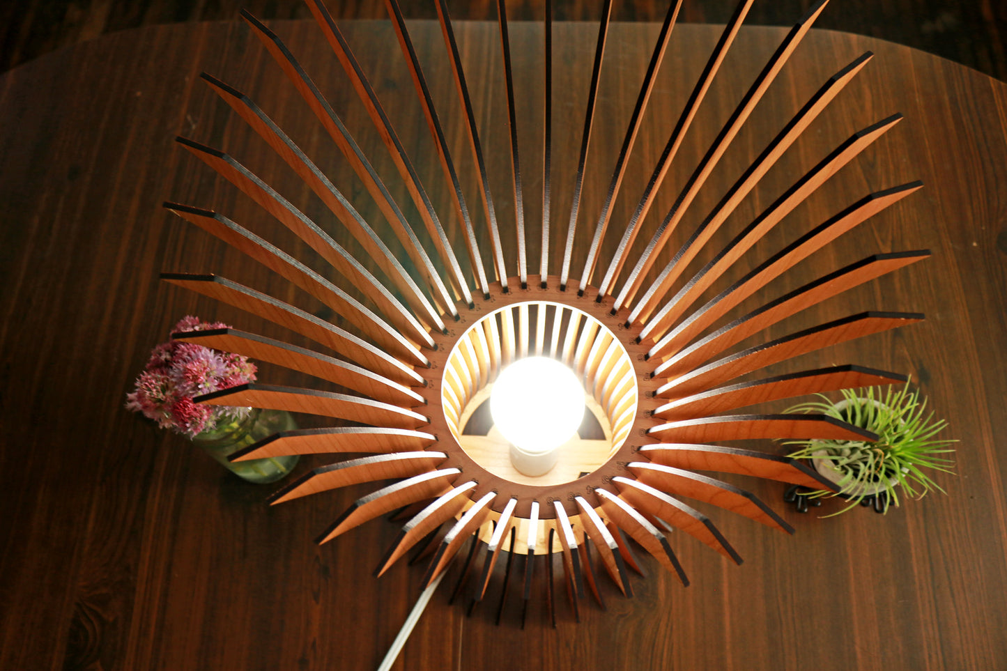 Angular Wood Shell Lamp