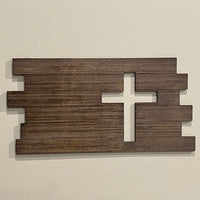 Wood Slats Cross Wall Sign