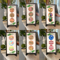 Six Seasonal Themed Interchangeable Designs Sign And Easel Version 2