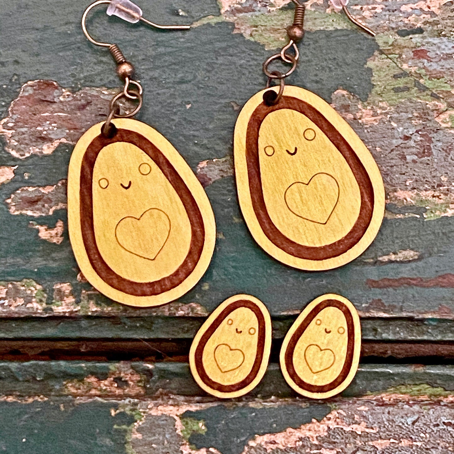 Avocado Heart Earrings