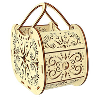 Stylized Ornate Basket with Handles