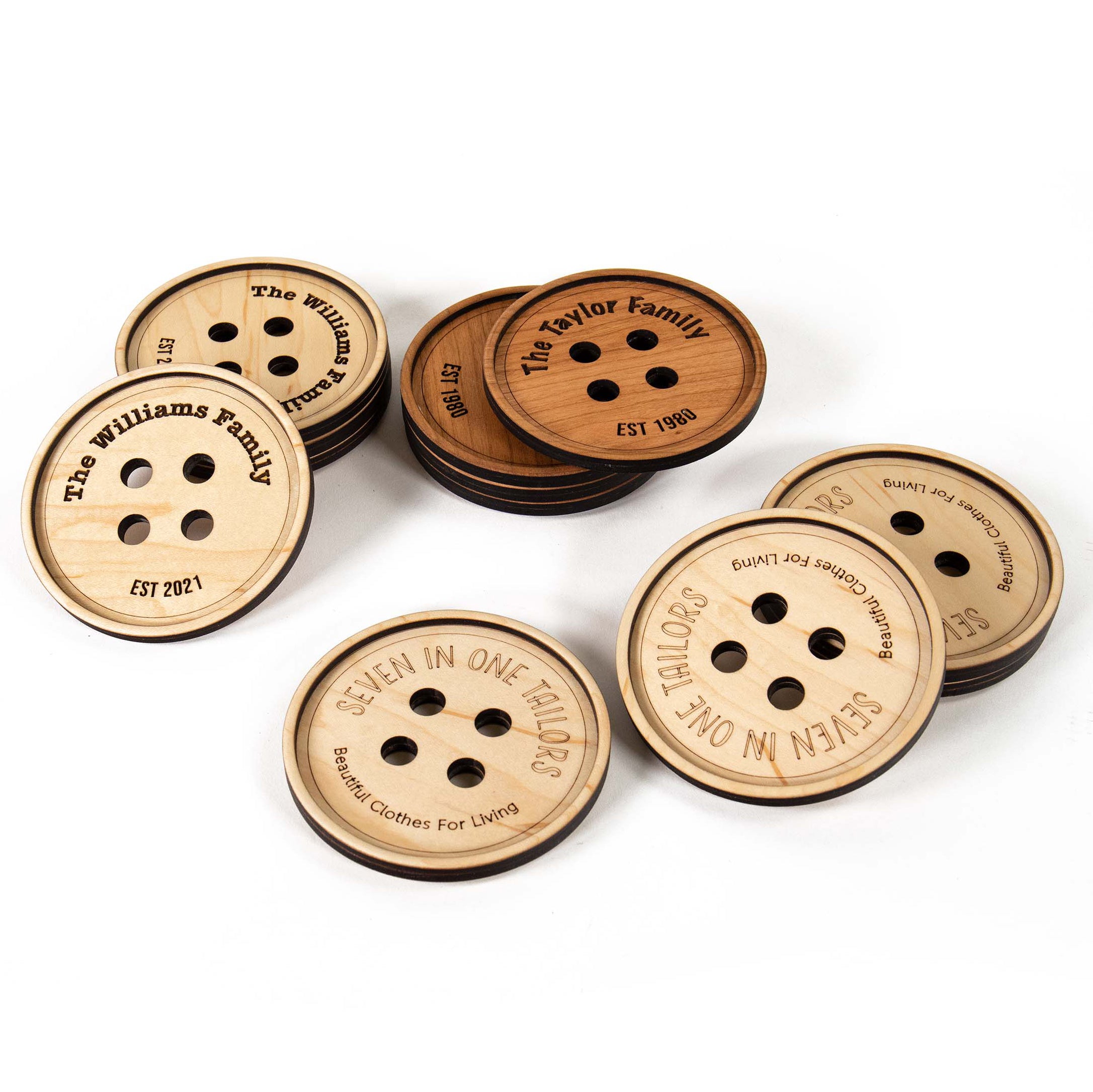 Cute as a Button Coasters Set of 4 Glowforge Shop