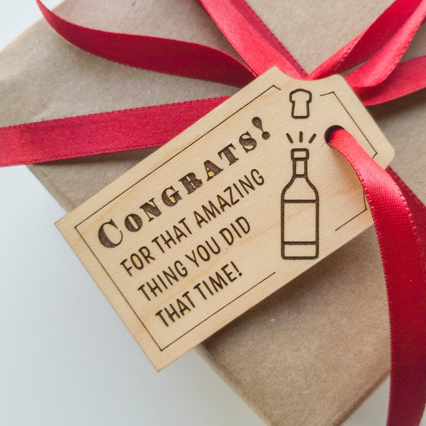 "Congrats" Champagne Gift Tag