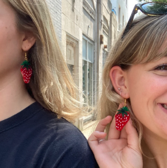 Deliciously Delightful Strawberry Drop Earrings