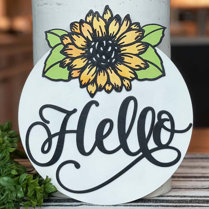 Hello Sunflower Sign