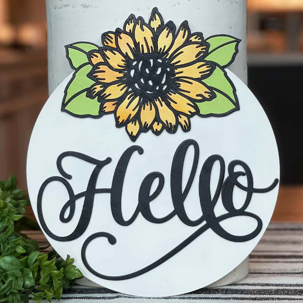 Hello Sunflower Sign – Glowforge Shop