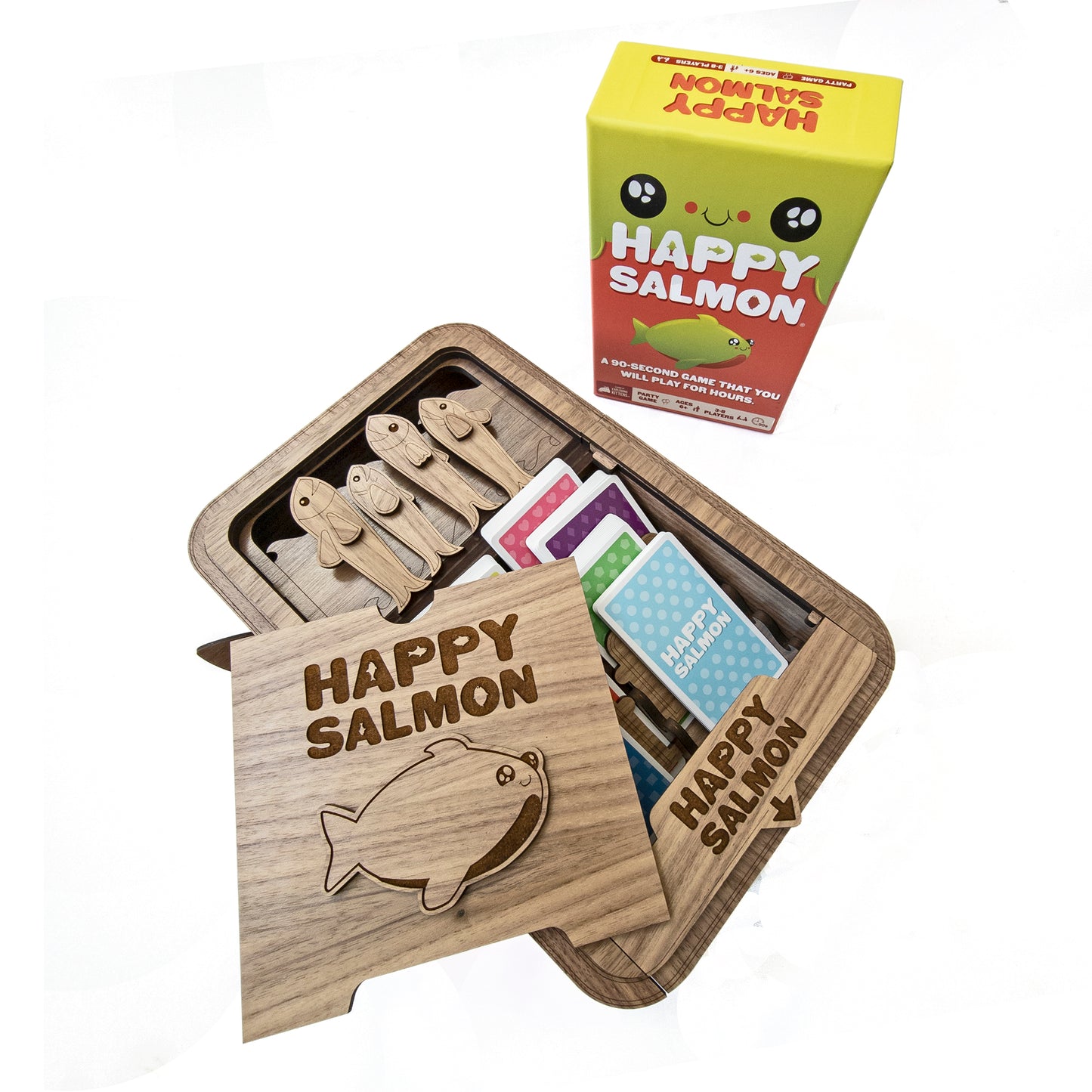 Happy Salmon Game Box with Jumping Salmon – Glowforge Shop