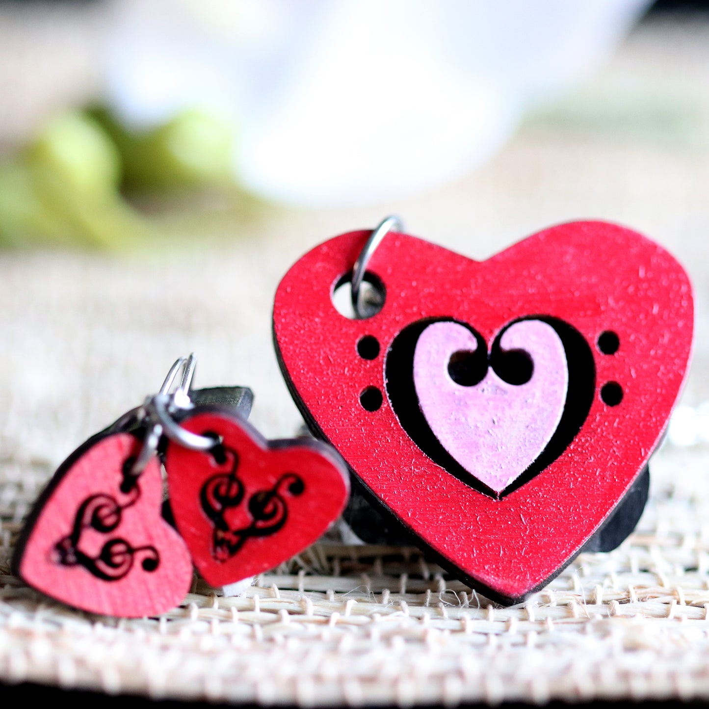 Heart With Treble Sign Pendant and Earring Set