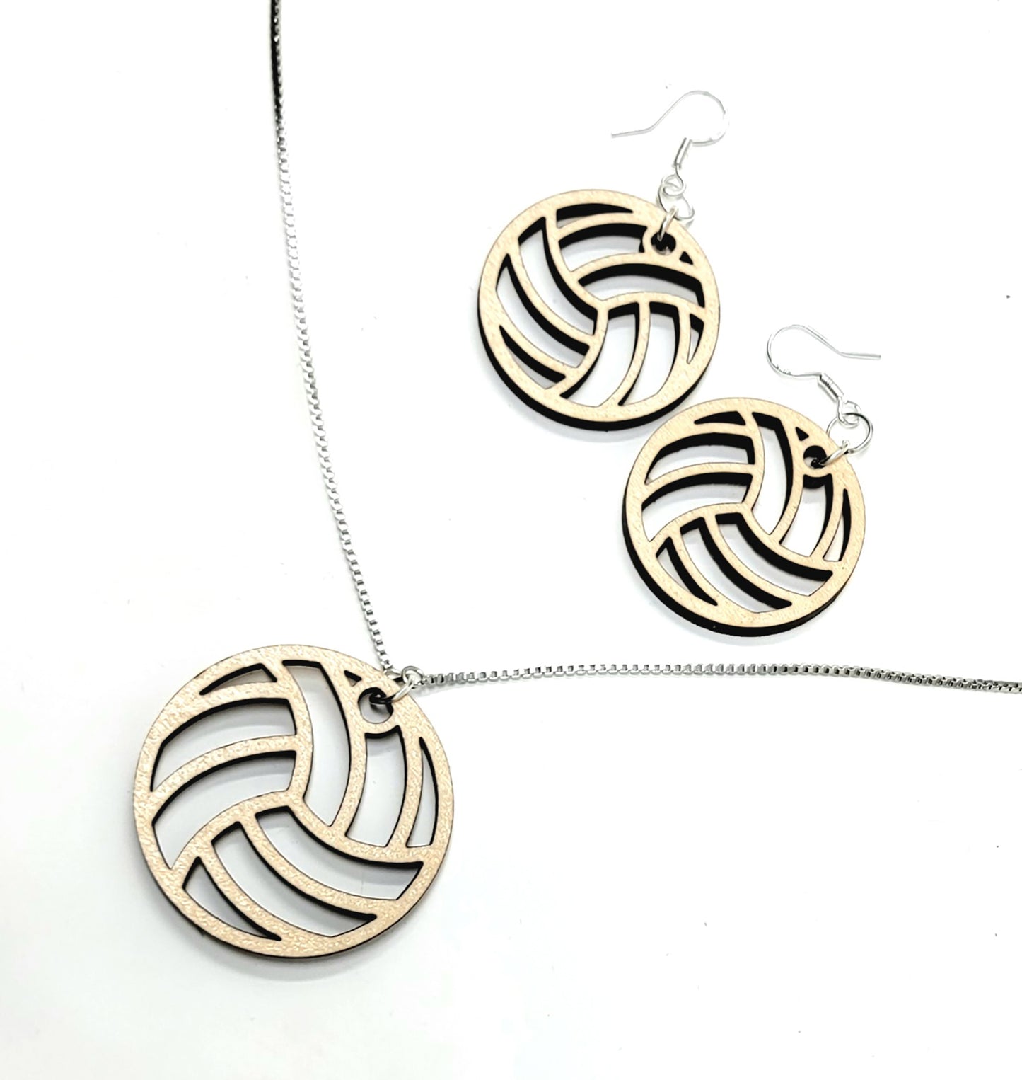 Volleyball Earrings and Pendant Set